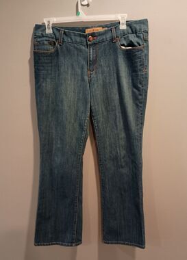 Seven 7 Luxe Medium Wash Thalia Womens Bootcut Low Rise Y2K Jeans Plus Size 18